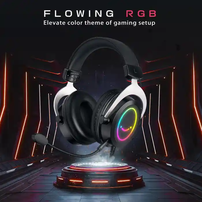 FIFINE AmpliGame H3 RGB Headset with 3.5mm TRRS Jack for PS4/5, Xbox, Switch, In-line Volume & Mute Control